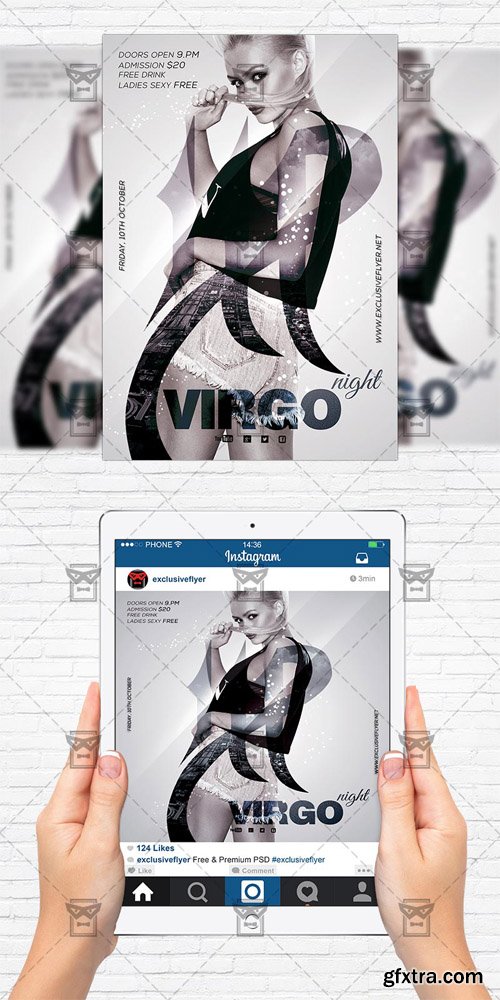 Virgo Night - Flyer Template+Instagram Size Flyer Virgo Night - Flyer Template+Instagram Size Flyer