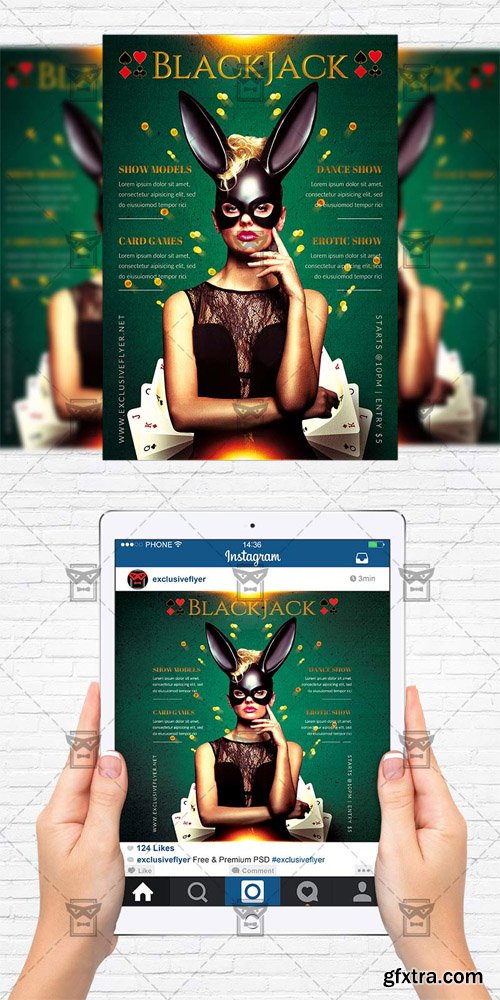 Black Jack - Flyer Template+Instagram Size Flyer Black Jack - Flyer Template+Instagram Size Flyer