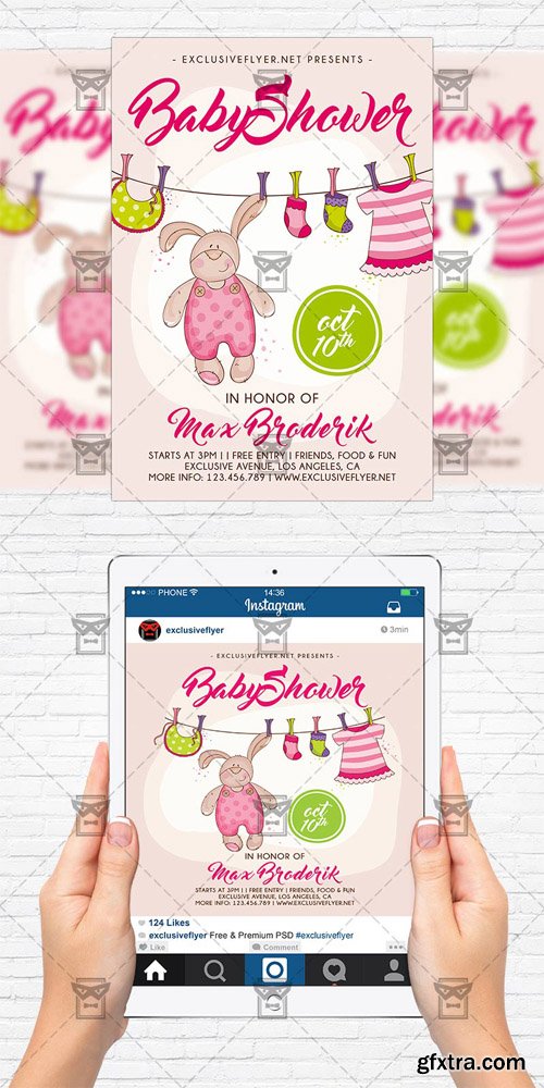 Baby Shower Vol 5 - Flyer Template+Instagram Size Flyer Baby Shower Vol 5 - Flyer Template+Instagram Size Flyer