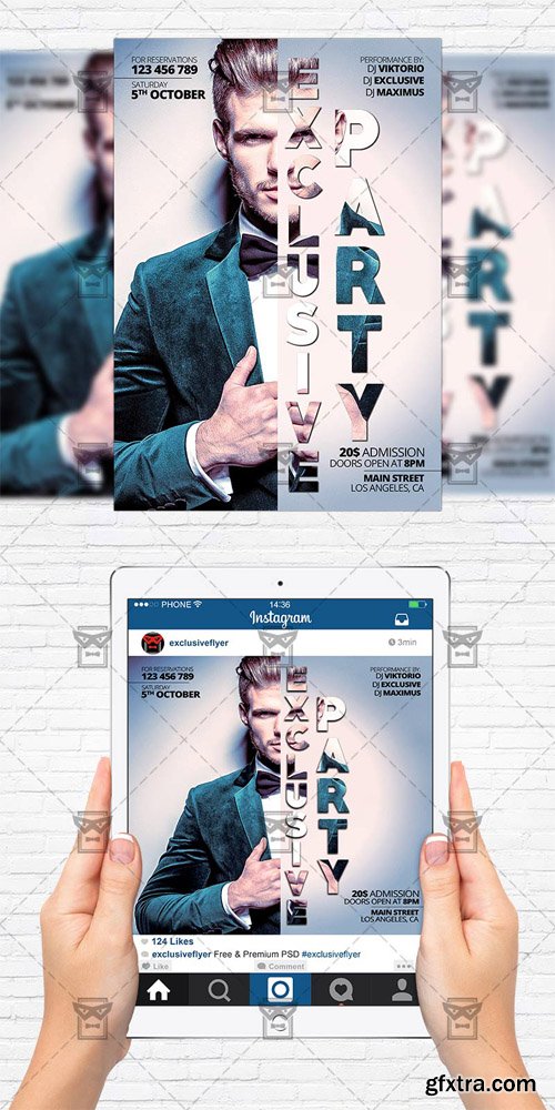 Exclusive Party - Flyer Template+Instagram Size Flyer Exclusive Party - Flyer Template+Instagram Size Flyer