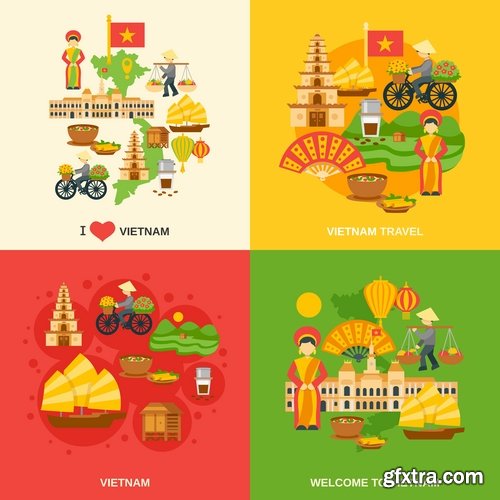 Travel Collection of infographics country camping equipment flyer banner vector image 25 EPS
