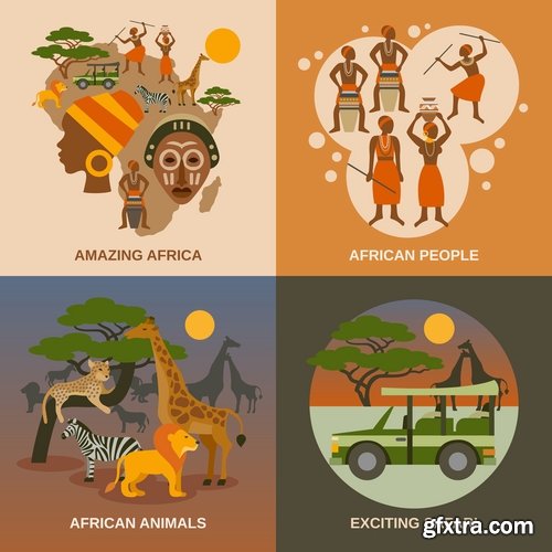 Travel Collection of infographics country camping equipment flyer banner vector image 25 EPS