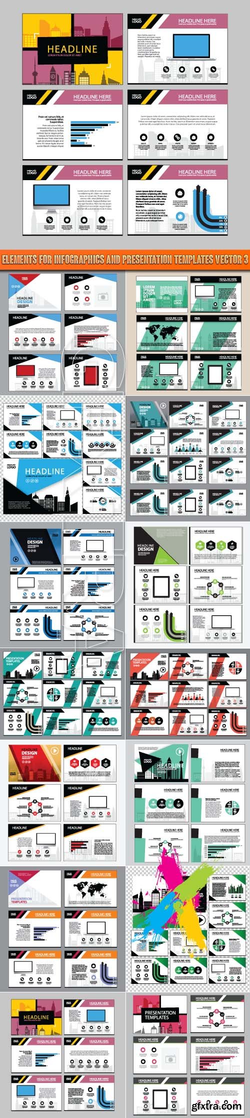 Elements for infographics and presentation templates vector 3