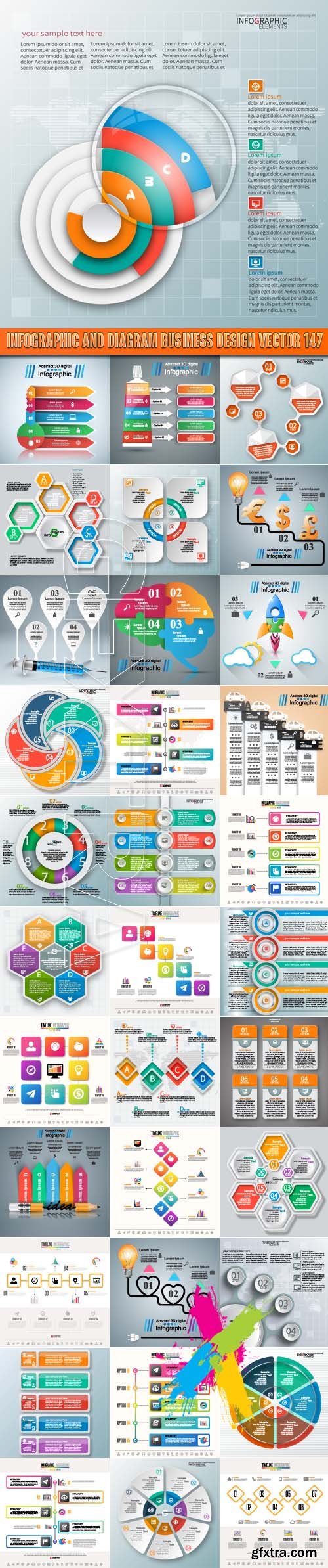 Infographic and diagram business design vector 147
