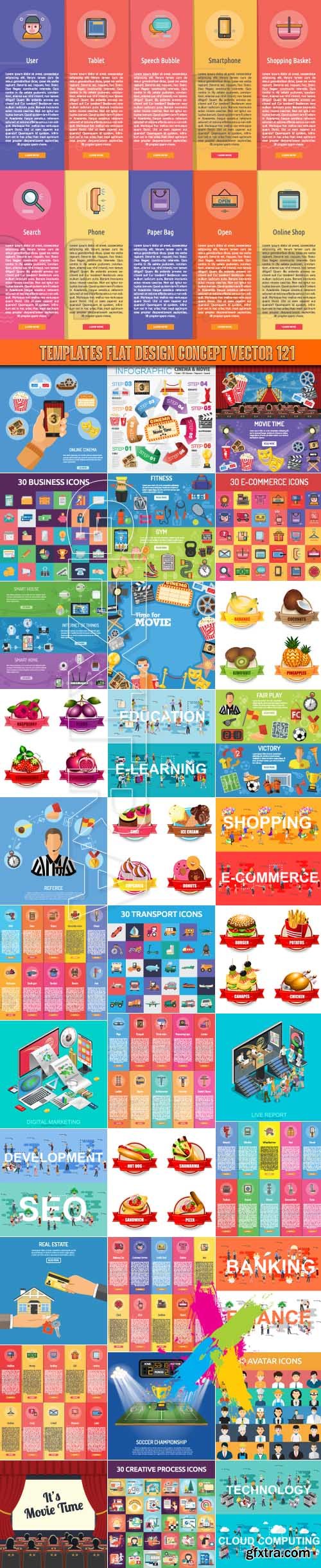 Templates flat design concept vector 121