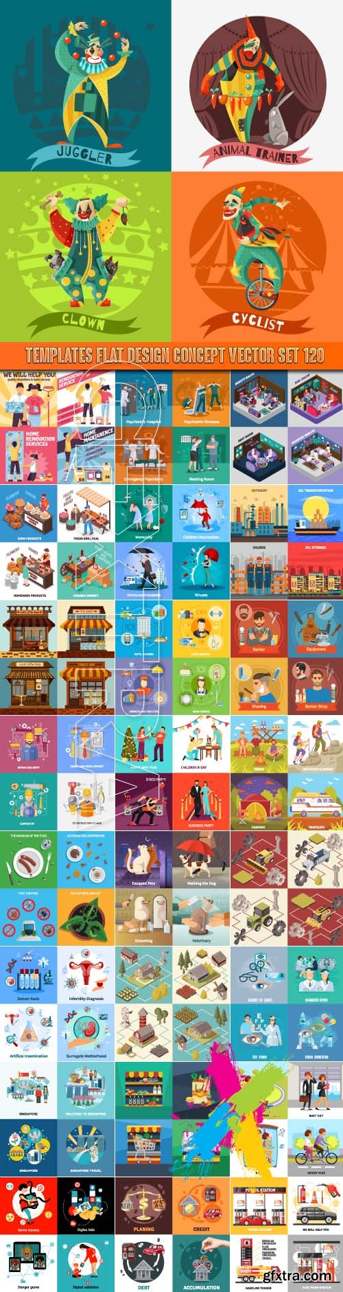Templates flat design concept vector set 120