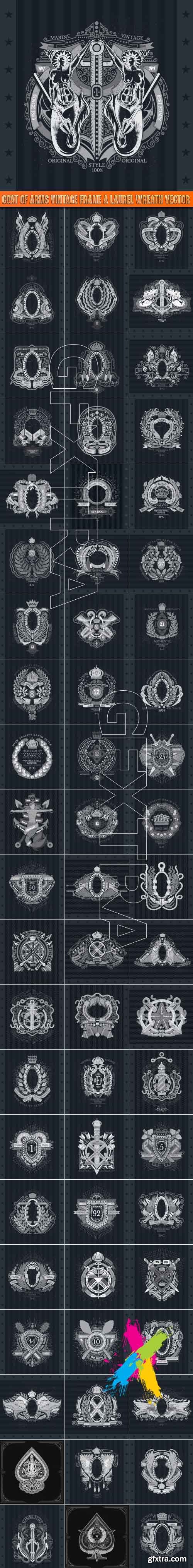 Coat of arms vintage frame a laurel wreath vector