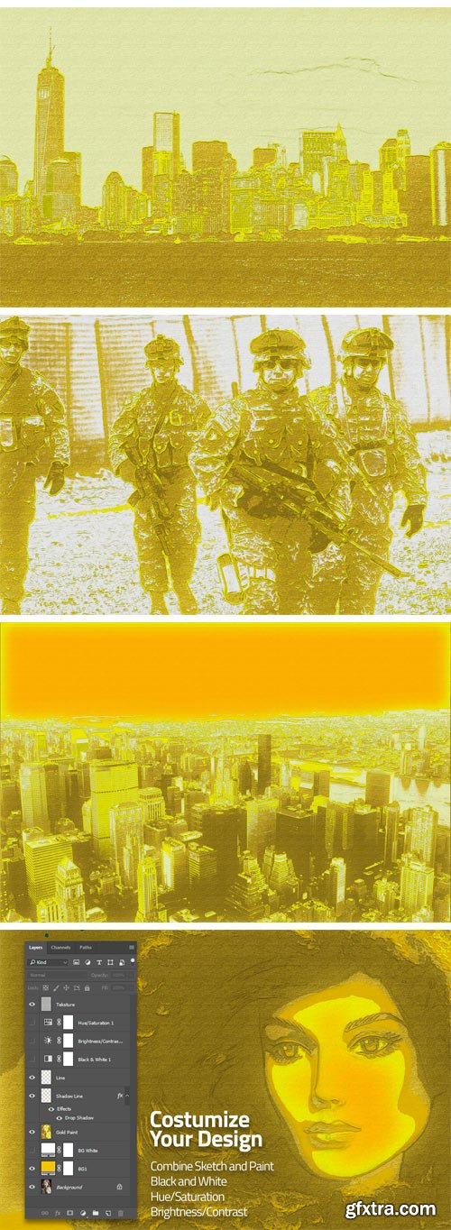 CM 1256404 - Gold Paint Photo Effect