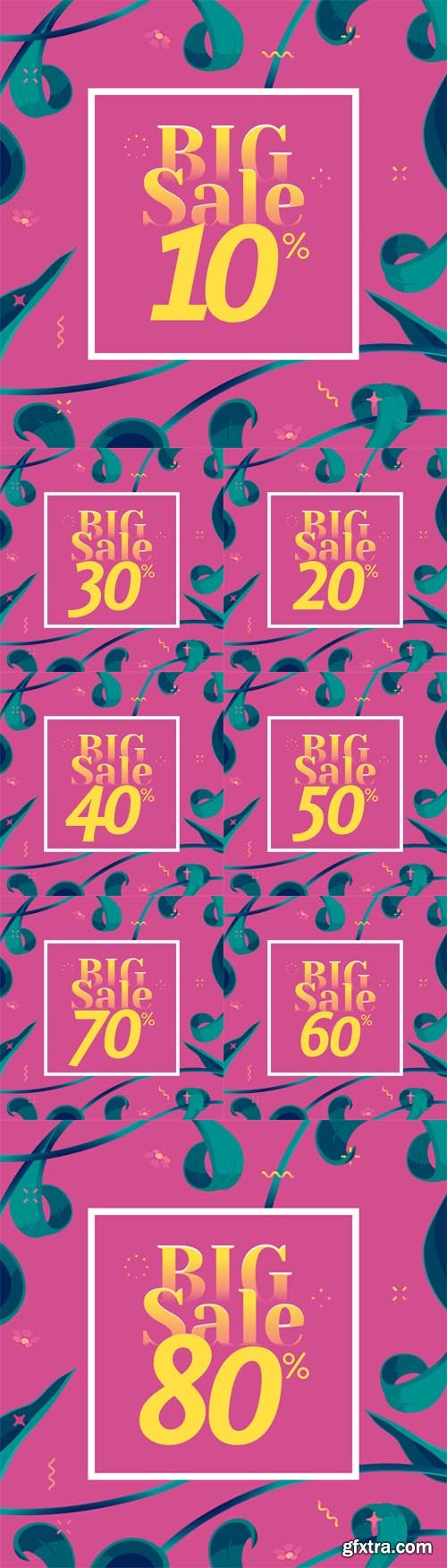 Vector Set - Summer is Coming. Festive Card. Big Sale Percent Off Vector Set - Summer is Coming. Festive Card. Big Sale Percent Off