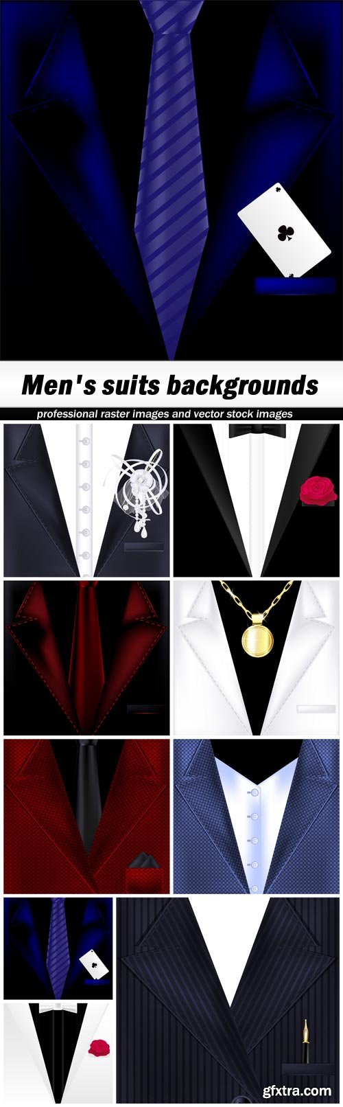 Men's suits backgrounds - 9 EPS