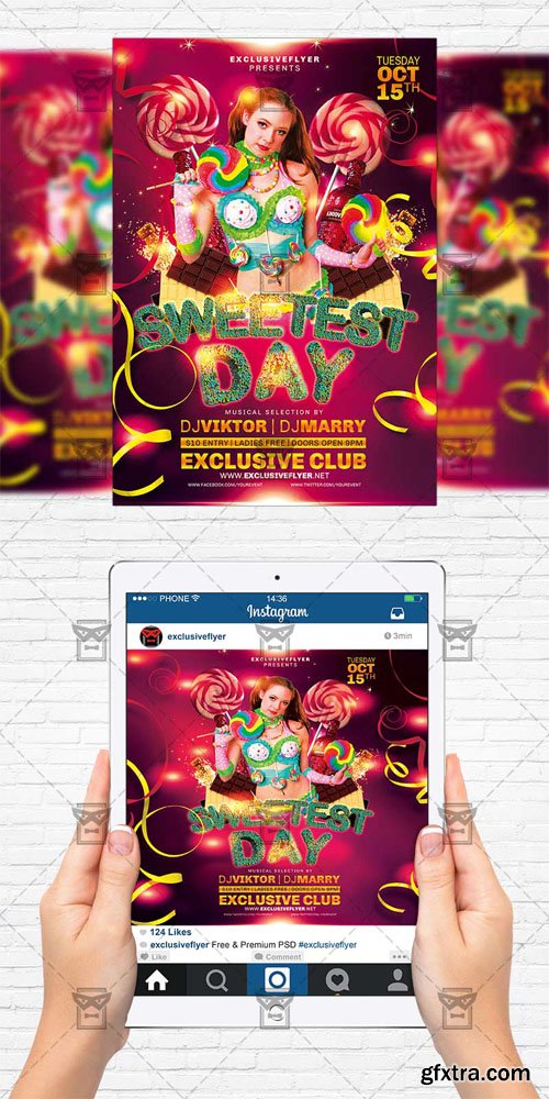 Sweetest Day - Flyer Template + Instagram Size Flyer