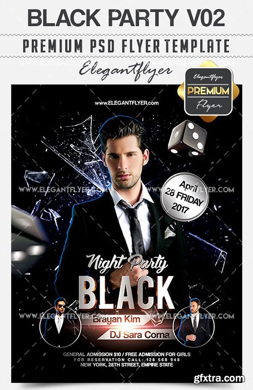 Black Party V02 – Flyer PSD Template + Facebook Cover