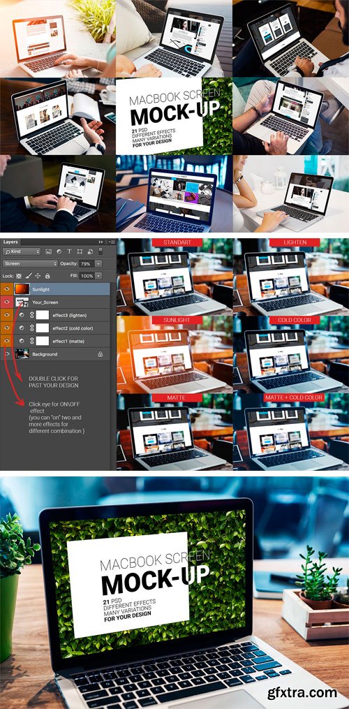 CM 1210849 - MacBook Screen Mock-Up / 21 PSD