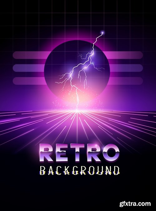 Collection of retro disco banner flyer invitation 80 years 16 EPS