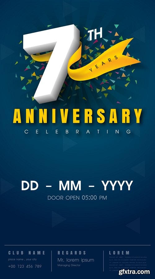 Anniversary invitation card template design - 98 EPS