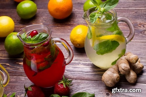 Collection of fresh vegetables fruit juice cocktail ice collection of different drinks vitamins 25 HQ Jpeg