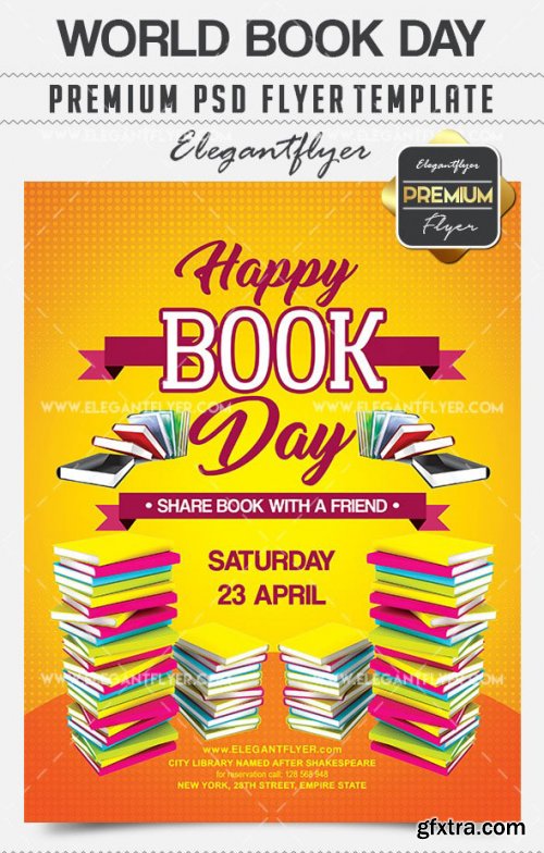 World Book Day Flyer PSD V11 Template + Facebook Cover