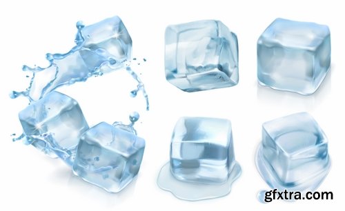 Collection water splash ice cube background is water droplet a splash of vector image 25 EPS