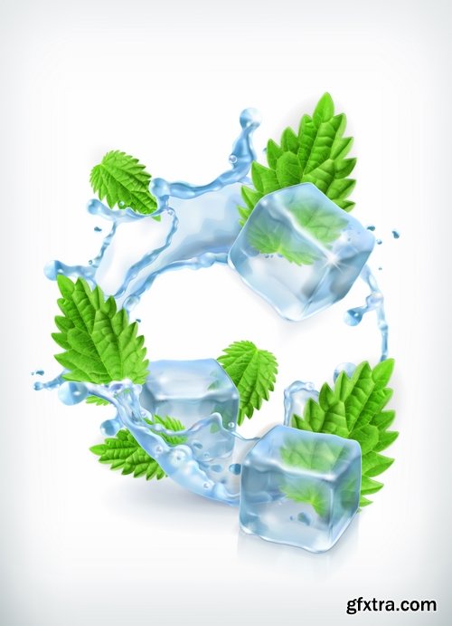 Collection water splash ice cube background is water droplet a splash of vector image 25 EPS