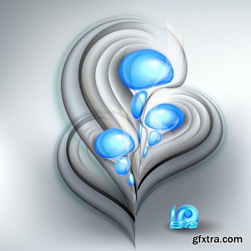 Collection of abstract background is a wave spring splashes drop vector image 25 EPS