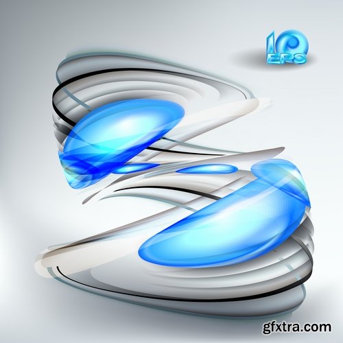 Collection of abstract background is a wave spring splashes drop vector image 25 EPS
