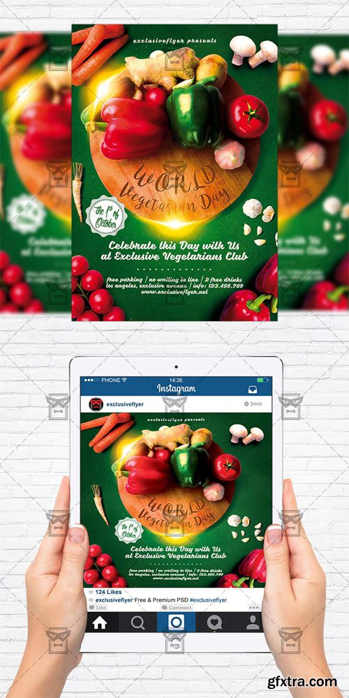 World Vegetarian Day - Flyer Template + Instagram Size Flyer