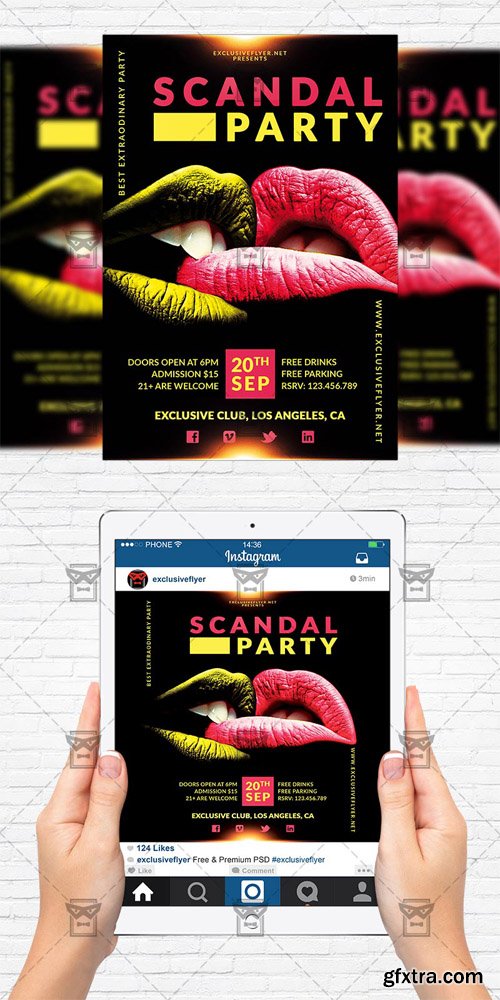 Scandal Party - Flyer Template + Instagram Size Flyer Scandal Party - Flyer Template + Instagram Size Flyer