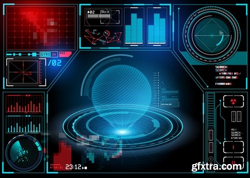 Collection of screen touchscreen indicator tool button for design website site 25 EPS