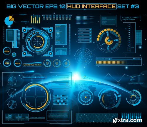 Collection of screen touchscreen indicator tool button for design website site 25 EPS