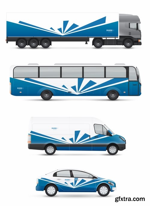 Collection of image for advertising on a car body truck minibus 23 EPS