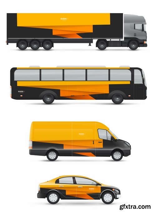 Collection of image for advertising on a car body truck minibus 23 EPS