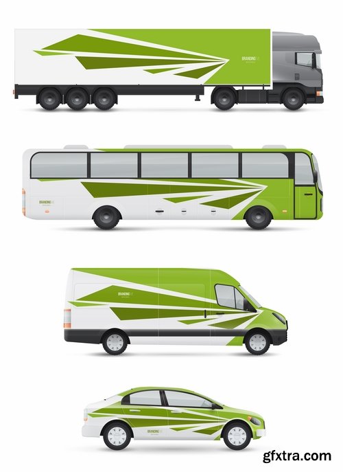 Collection of image for advertising on a car body truck minibus 23 EPS