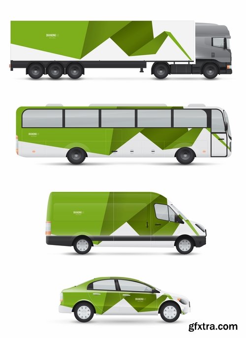 Collection of image for advertising on a car body truck minibus 23 EPS