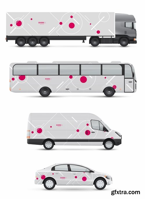 Collection of image for advertising on a car body truck minibus 23 EPS