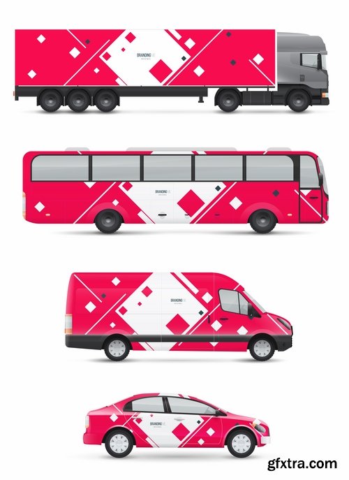 Collection of image for advertising on a car body truck minibus 23 EPS