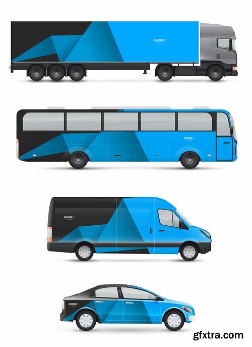 Collection of image for advertising on a car body truck minibus 23 EPS