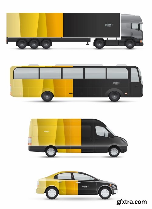 Collection of image for advertising on a car body truck minibus 23 EPS