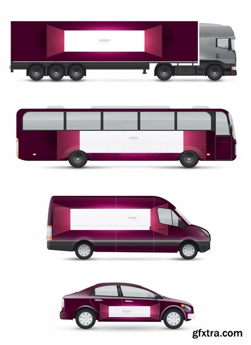 Collection of image for advertising on a car body truck minibus 23 EPS