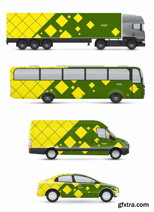 Collection of image for advertising on a car body truck minibus 23 EPS