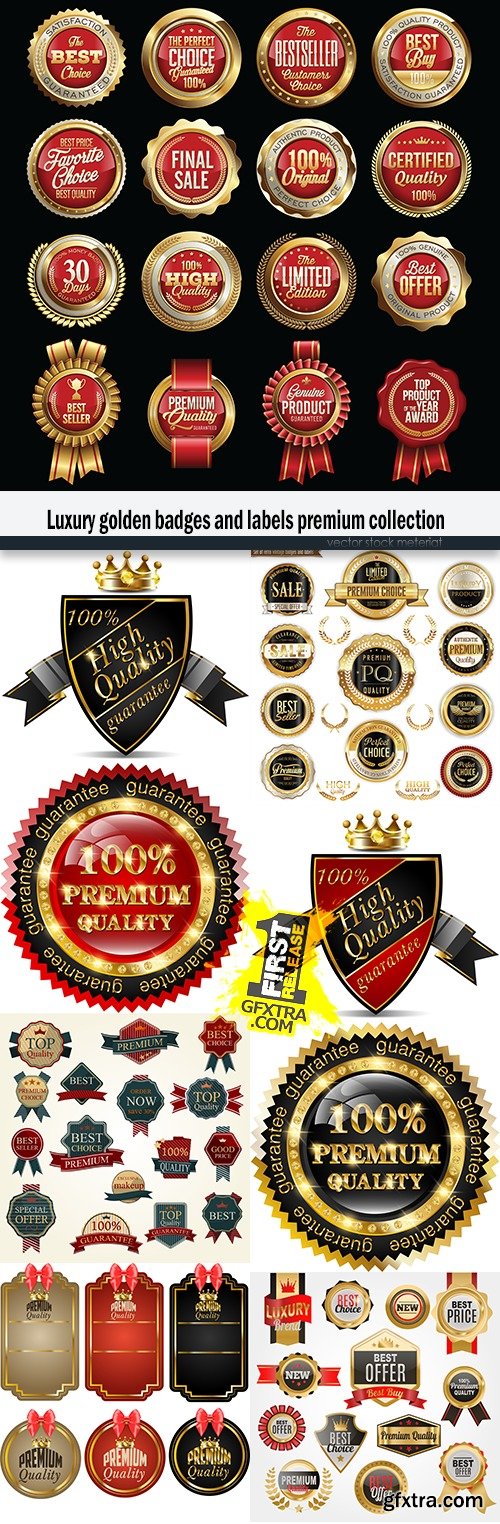 Luxury golden badges and labels premium collection