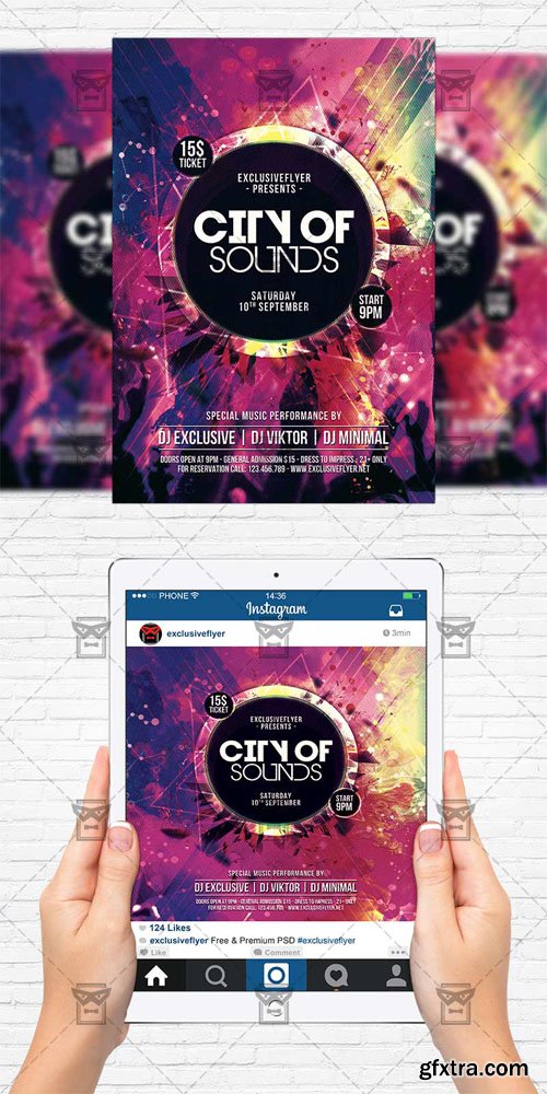 City of Sound - Flyer Template + Instagram Size Flyer City of Sound - Flyer Template + Instagram Size Flyer