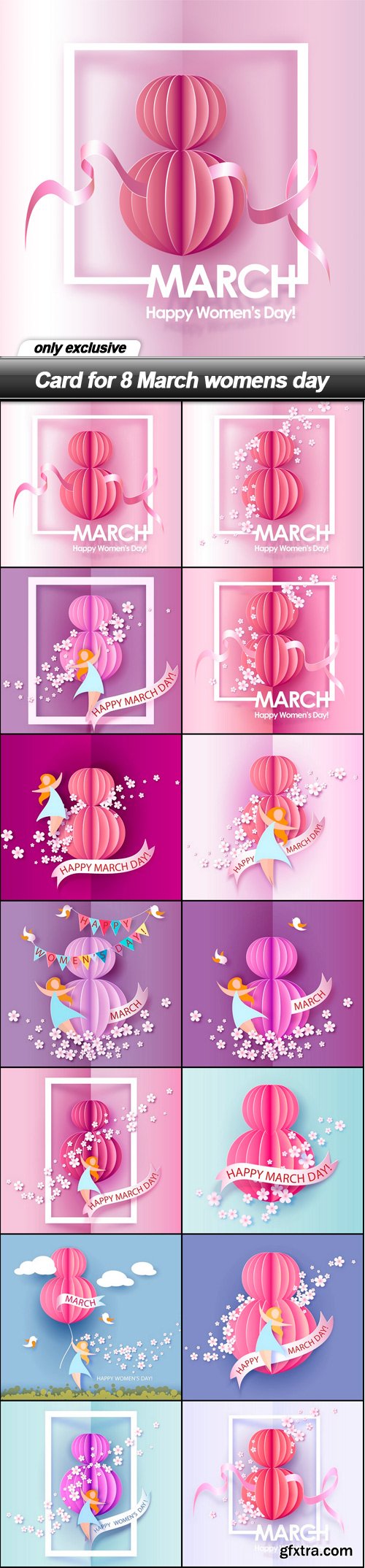 Card for 8 March womens day - 14 EPS