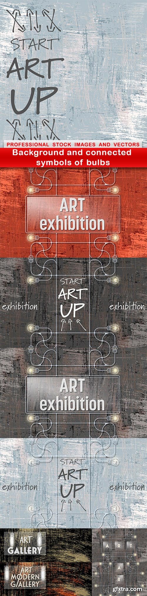 Background and connected symbols of bulbs - 9 EPS