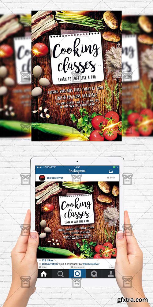 Cooking Lessons - Flyer Template + Instagram Size Flyer Cooking Lessons - Flyer Template + Instagram Size Flyer