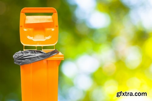 Collection of garbage outside the city dirty garbage container 25 HQ Jpeg