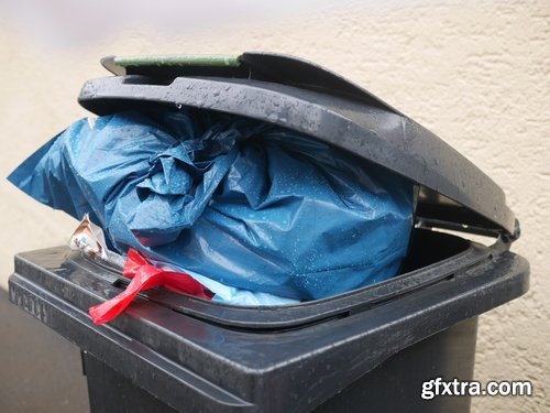 Collection of garbage outside the city dirty garbage container 25 HQ Jpeg