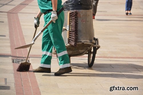 Collection of garbage outside the city dirty garbage container 25 HQ Jpeg