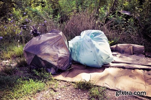 Collection of garbage outside the city dirty garbage container 25 HQ Jpeg