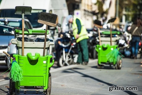 Collection of garbage outside the city dirty garbage container 25 HQ Jpeg