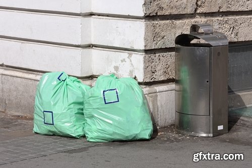Collection of garbage outside the city dirty garbage container 25 HQ Jpeg